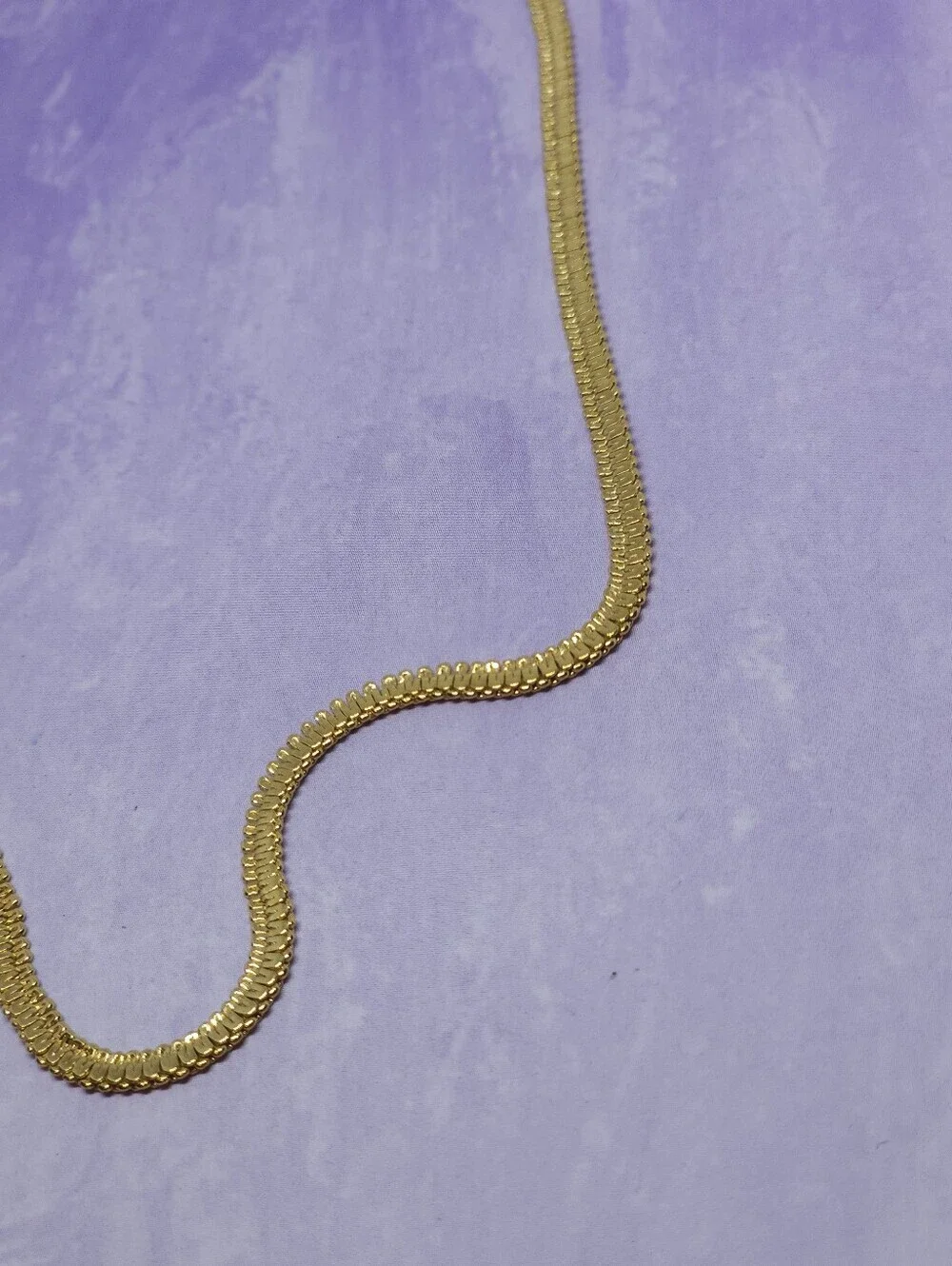 Monet Gold Tone Flat Textured Chain Necklace